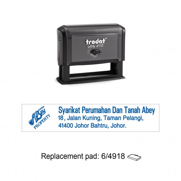 Trodat 4918P3 Self Inking Stamp 75x15mm